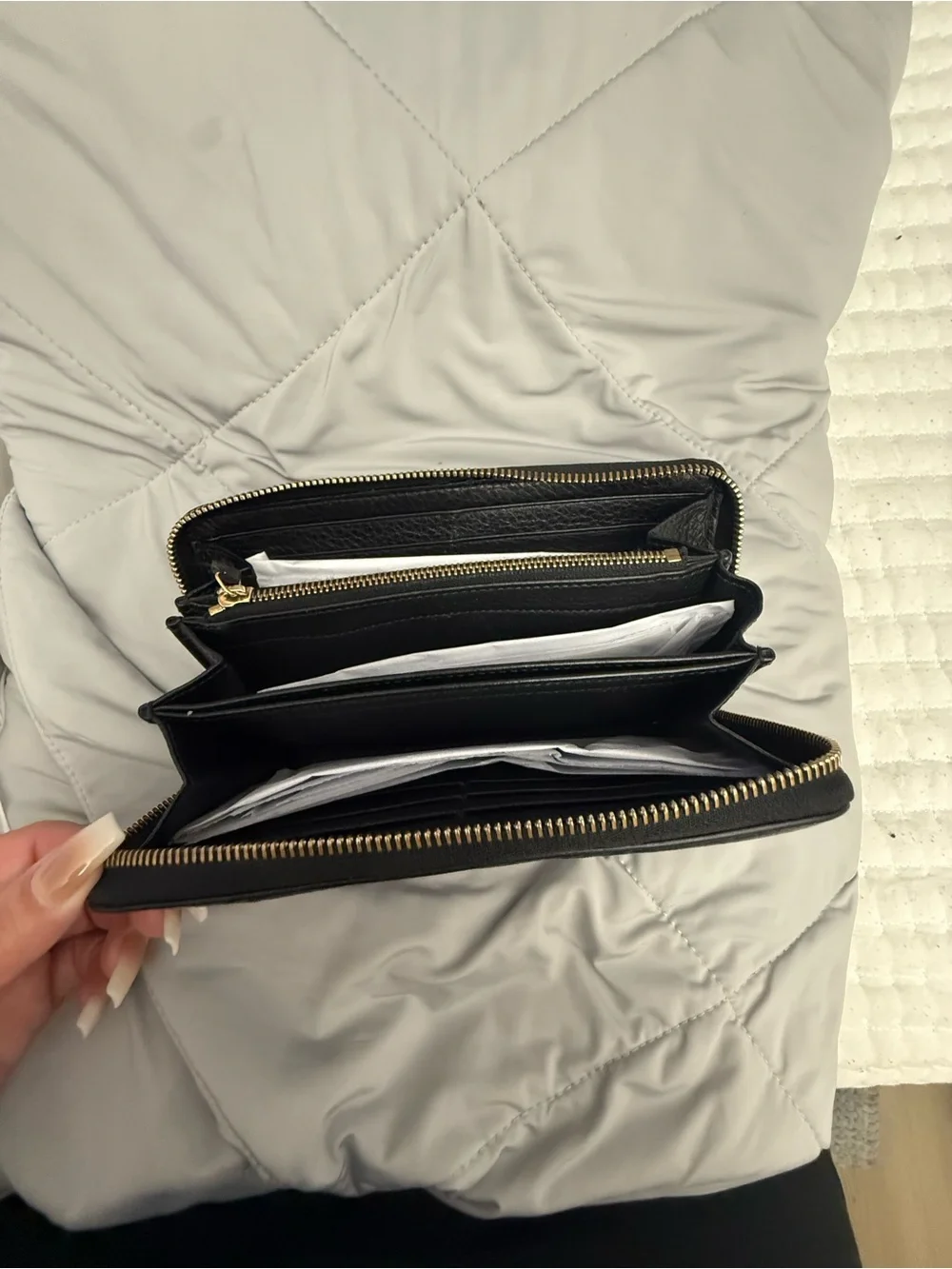 Authentic- Gucci Black Embossed GG Leather wallet